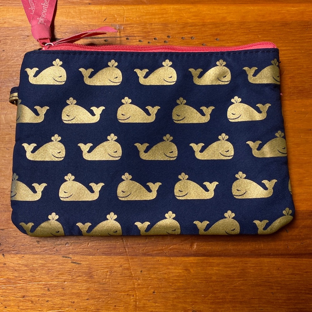 Simply Southern Navy and Gold Whale Wallet